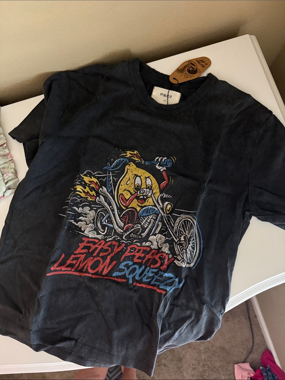 PACO Black Short-Sleeve Graphic Tee - 'Easy Peasy Lemon Squeezy'